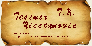 Tešimir Mičetanović vizit kartica